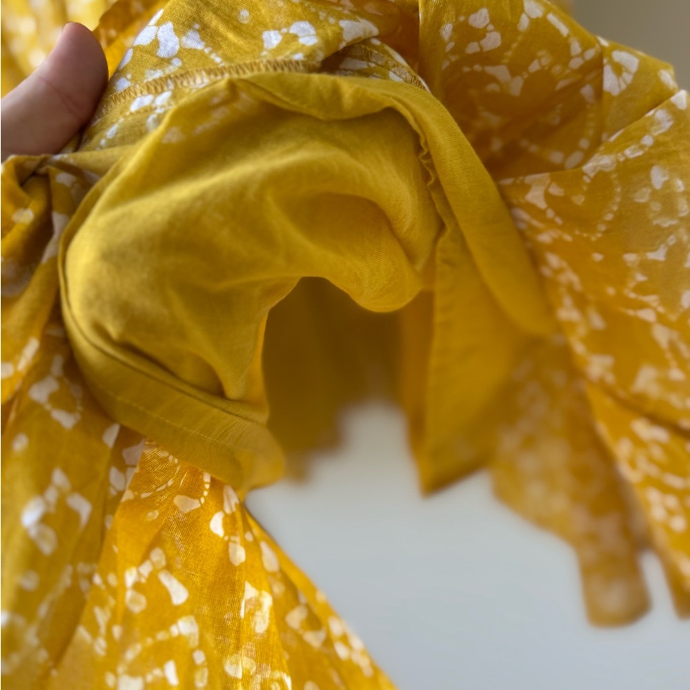 Cleobella Yellow Gold Zia Organic Cotton Size Medium Pattern Short Sleeve Dress - Picture 16 of 16